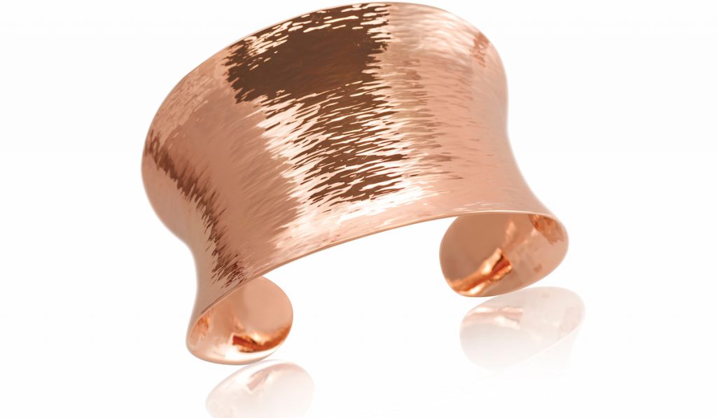 Copper Rose Gold Bracelet on white background