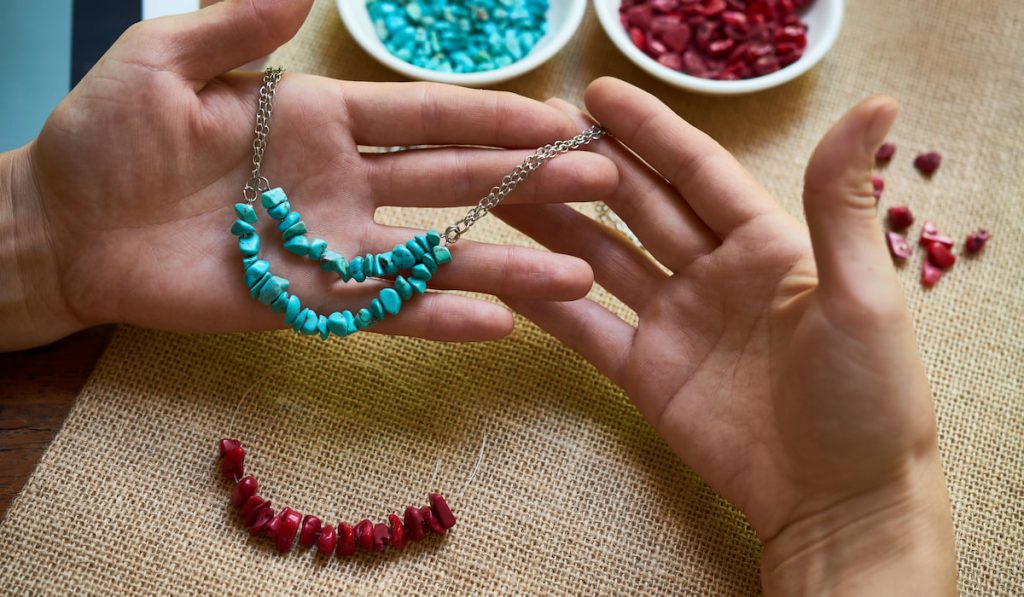 Handmade stone necklace
